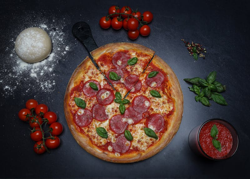 Pepperoni Fuoco pizza with spicy cup-and-char pepperoni at Anthony's coal fired pizza